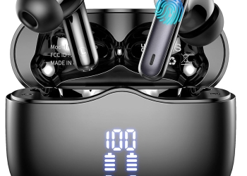 Wireless Earbuds, Bluetooth 5.3 Headphones in Ear with HiFi Stereo Deep Bass, 4 ENC Noise Cancelling Mic Wireless Earphones 40H Playtime, Bluetooth Earbuds Dual LED Display, IP7 Waterproof, USB-C