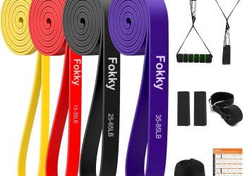 Resistance Bands Set, 4 Levels Exercise Bands for Men Women,Pull Up Bands Gym for Crossfit Fitness Strength Training Yoga with Door Anchor, Handles, Protective Covers, Bag and Training Instruction