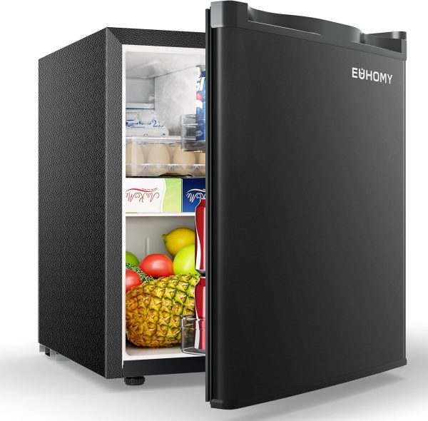 EUHOMY 46L Mini Fridge - Small Table Top Fridge with Reversible Door & Chiller