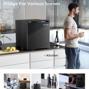 EUHOMY 46L Mini Fridge - Small Table Top Fridge with Reversible Door & Chiller - Image 2