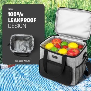 KEPLIN Insulated Cooler Bag Waterproof & Leak Resistant with Shoulder Strap, Side & Front Pockets Portable Lunch Box - Image 2